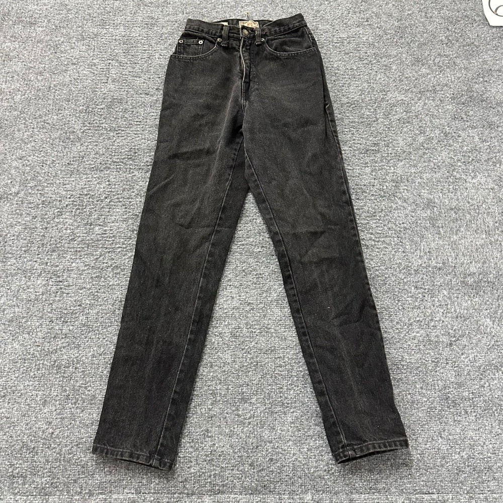 Express Jeans Womens Size 3 Black High Waisted Tapered Leg Denim Made in USA
